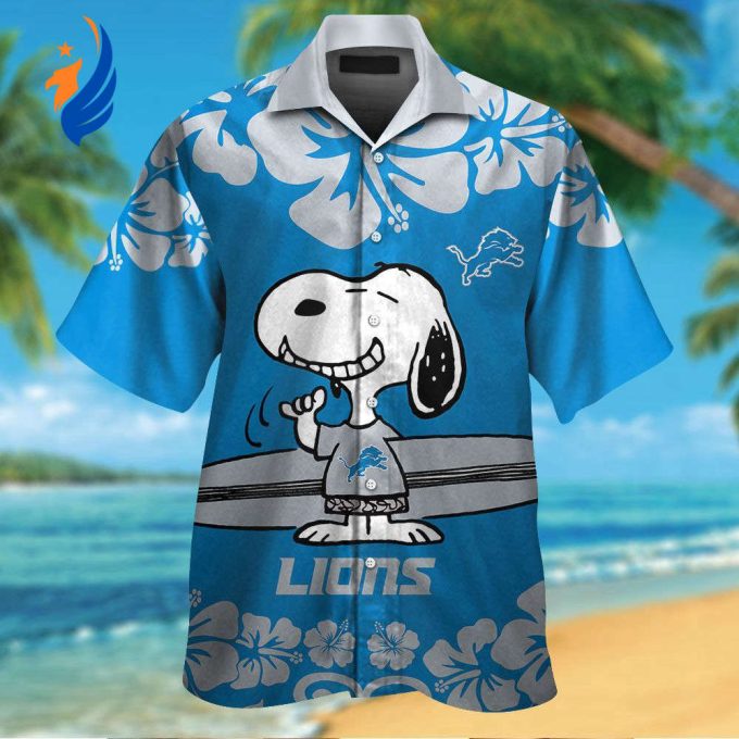 Get Stylish with Detroit Lions & Snoopy Hawaiian Shirt #2 – Perfect for Fans & Beach Lovers!