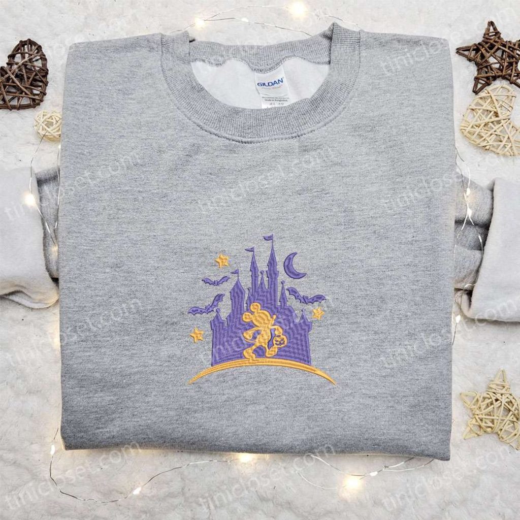 Spooky Disney Castle Mickey Halloween Embroidered Shirt – Adorable & Fun Disney Halloween Shirt Spooky Disney Castle Mickey Halloween Embroidered Shirt – Adorable & Fun Disney Halloween Shirt