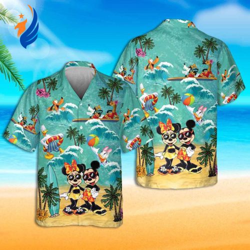 Disney Hawaiian Shirt: Mickey and Minnie s Vibrant Tropical Attire