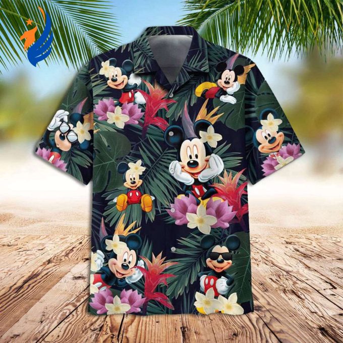 Disney Hawaiian Shirt: Mickey Mouse & Flower Summer Print – Vibrant and Stylish!
