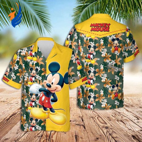 Disney Hawaiian Shirt: Mickey Mouse Print Vibrant Colors for Fun Summer Style