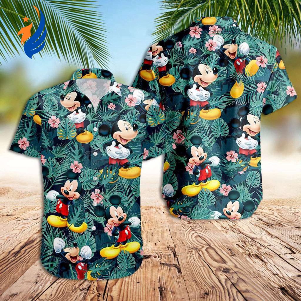Disney Hawaiian Shirt: Mickey Palm Leaves – Vibrant & Tropical Men s Hawaiian Shirt Disney Hawaiian Shirt: Mickey Palm Leaves – Vibrant & Tropical Men s Hawaiian Shirt