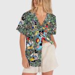 Disney Mickey Aloha Button Up Shirt – Tropical Hawaiian Print for Fun and Style!