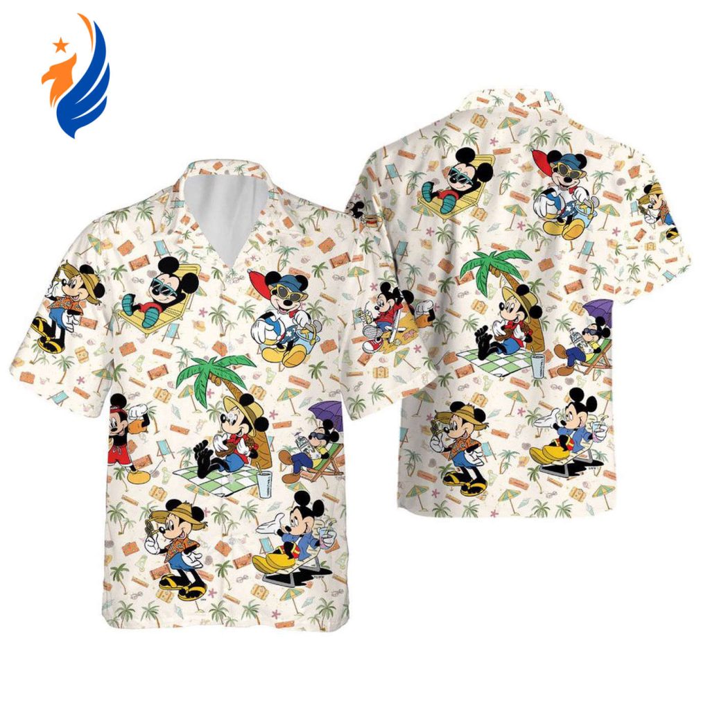 Disney Mickey Beach Button Up Shirt – Tropical Hawaiian Style Fun and Vibrant Design for Men and Women Disney Mickey Beach Button Up Shirt – Tropical Hawaiian Style Fun and Vibrant Design for Men and Women