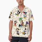 Disney Mickey Beach Button Up Shirt – Tropical Hawaiian Style Fun and Vibrant Design for Men and Women