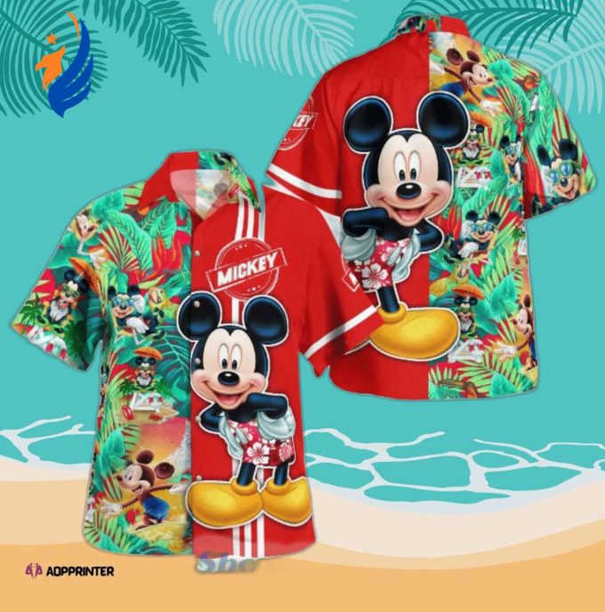 Disney Mickey Tropical Hawaiian Shirt – Summer Red Aloha Shirt for Men and Women Disney Mickey Tropical Hawaiian Shirt – Summer Red Aloha Shirt for Men and Women