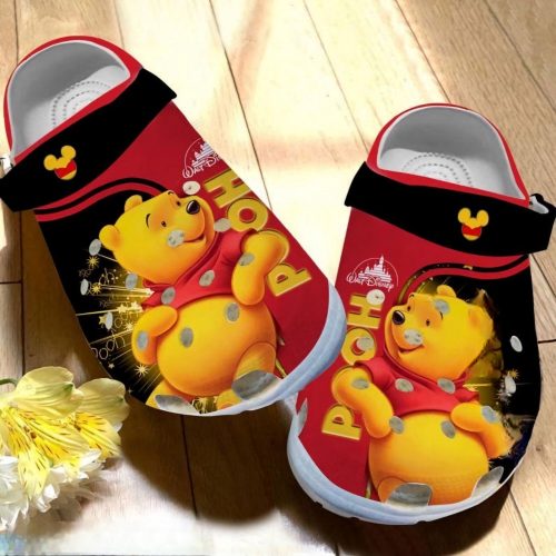 Disney Signature Winnie The Pooh Black And Red Clogs For Kids And Adults