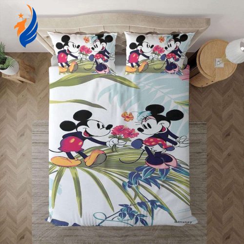 Disney Valentine’s Day Fan Gift: Mickey & Minnie Hawaiian Tropical Flower Duvet Set