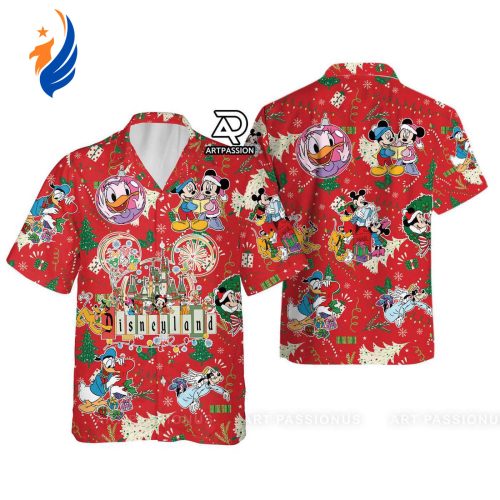Get Festive with Disneyland Christmas Hawaiian Shirt - Mickey & Friends Holiday Attire