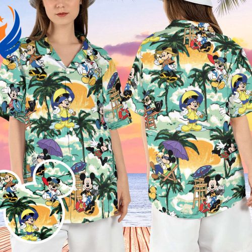 Disneyland Mickey Mouse Hawaiian Shirt – Summer Tropical Beach Aloha Vacation Button Shirt
