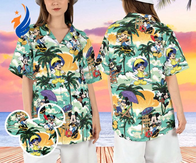 Disneyland Mickey Mouse Hawaiian Shirt – Summer Tropical Beach Aloha Vacation Button Shirt