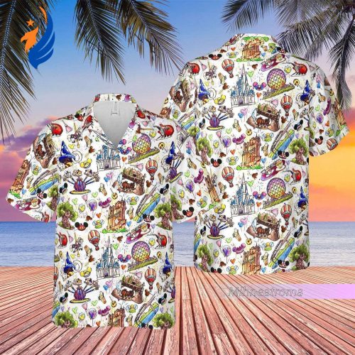 Disneyland Parks Hawaiian Shirt Animal Kingdom Beach Disneyworld Tropical Short Sleeve Mickey and Friends Shirt