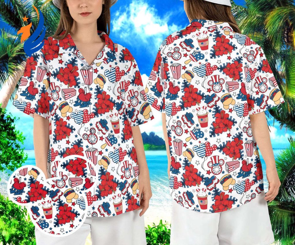 Disneyland Snacks Independence Day Hawaiian Shirt – Tropical Mickey Snacks 4th of July Hawaii Shirt – Patriotic USA Aloha Shirt Disneyland Snacks Independence Day Hawaiian Shirt – Tropical Mickey Snacks 4th of July Hawaii Shirt – Patriotic USA Aloha Shirt