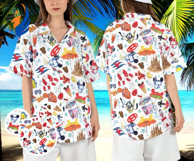 Disneyland Summer Hawaiian Shirt – Mickey Minnie Dive Aloha Beach Shirt – Ocean Short Sleeve Vacation Shirt