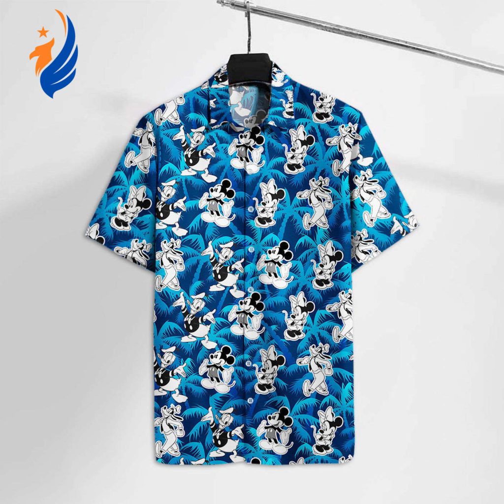 DN MK Mouse Hawaiian Shirt: Blue Aloha Shirt with Mickey and Friends – Amazing DN Hawaiian Shirt DN MK Mouse Hawaiian Shirt: Blue Aloha Shirt with Mickey and Friends – Amazing DN Hawaiian Shirt