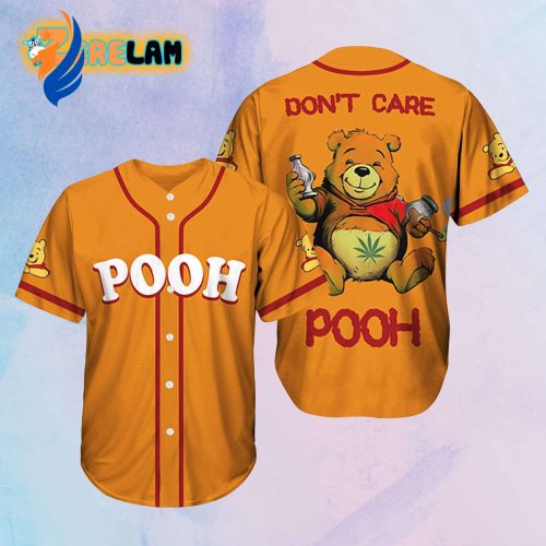 Stylish Don t Care Pooh Baseball Jersey - Trendy Design for Baseball Lovers