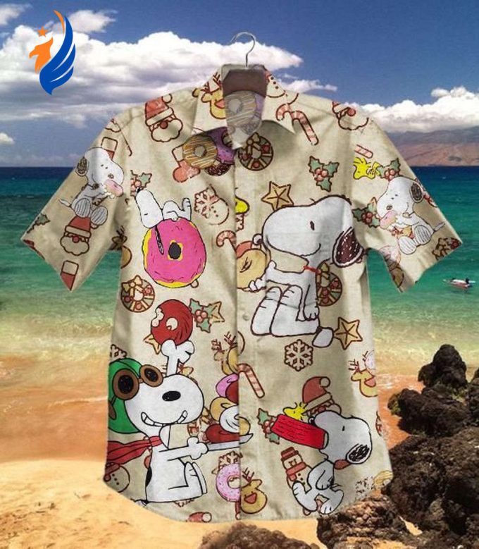 Hawaiian Shirt for Dog Lovers: Donuts Snoopy Dog Design – Stylish Comfortable & Fun! Hawaiian Shirt for Dog Lovers: Donuts Snoopy Dog Design – Stylish Comfortable & Fun!