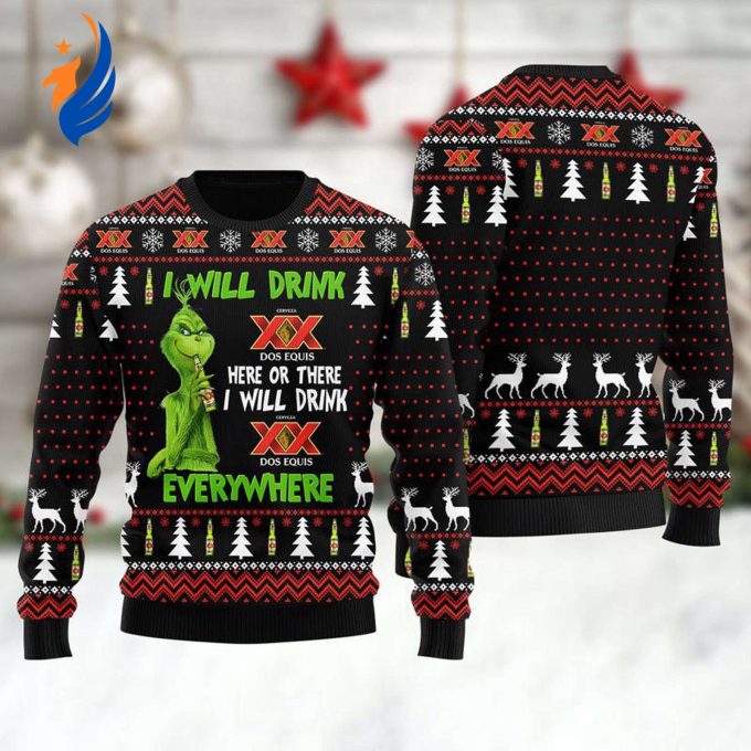 Get Festive with Dos Equis Grinches Ugly Sweater – Perfect for Every Holiday Celebration!