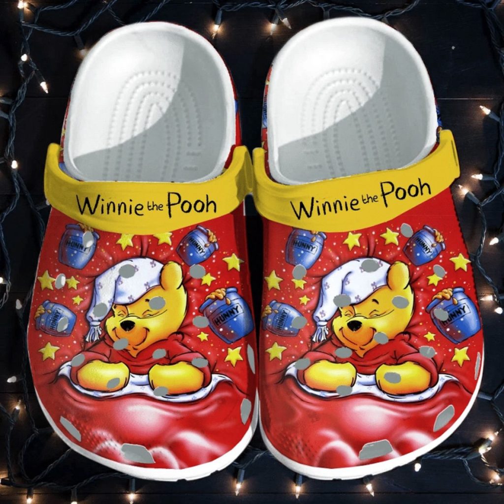 Dreamer Winnie The Pooh With Honey Red Clogs For Kids And Adutls Dreamer Winnie The Pooh With Honey Red Clogs For Kids And Adutls