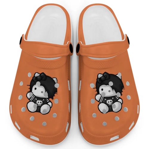 Emo Hello Kitty Grunge Sanrio Orange Clogs For Kids And Adults Fast Shipping