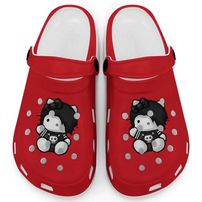 Emo Hello Kitty Grunge Sanrio Red Clogs For Kids And Adults Fast Shipping