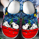 Eye-catching Clogs Lazy Snoopy And Beautiful Sky Non-slip Clogs For Kids And Adults