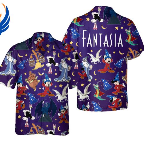 Disney Fantasia Hawaiian Shirt: Sorcerer Mickey Yen Sid Broom Family Hawaii Trip Disneyland Summer – Get Yours Now!