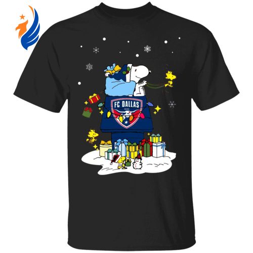 Spread Holiday Cheer with FC Dallas Santa Snoopy Merry Christmas Shirt Spread Holiday Cheer with FC Dallas Santa Snoopy Merry Christmas Shirt