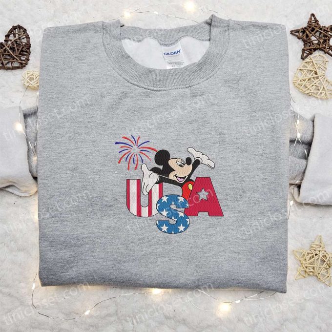 Firework USA Mickey Mouse Shirt: Disney Embroidered Patriotic Shirts