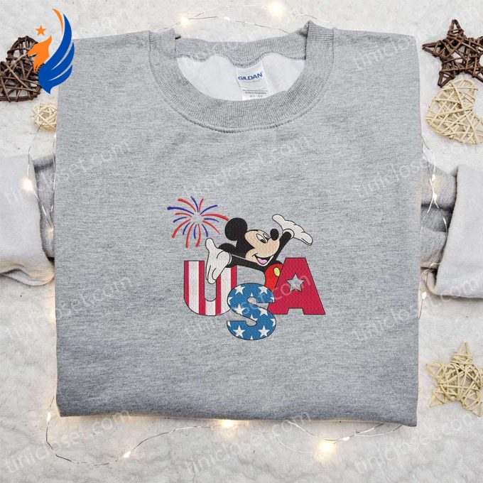 Firework USA Mickey Mouse Shirt: Disney Embroidered Patriotic Shirts