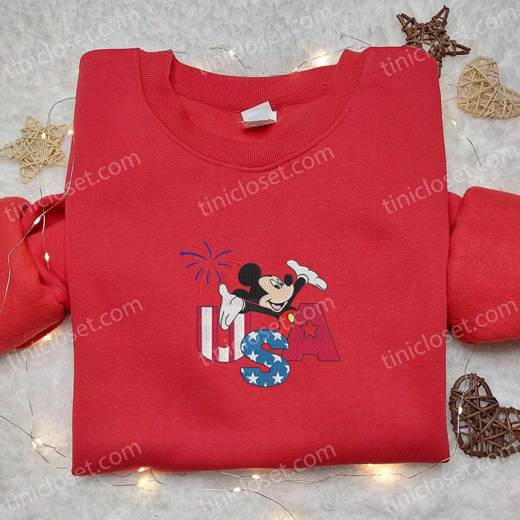 Firework USA Mickey Mouse Embroidered Shirt: Best Disney Patriotic Shirts Firework USA Mickey Mouse Embroidered Shirt: Best Disney Patriotic Shirts