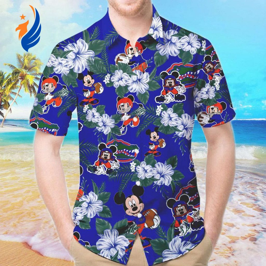 Florida Gators & Mickey Mouse Hawaiian Shirt – Tropical Charm for Gator Fans! Florida Gators & Mickey Mouse Hawaiian Shirt – Tropical Charm for Gator Fans!