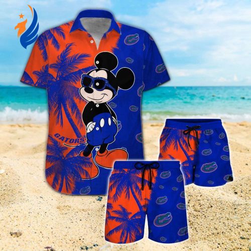 Florida Gators & Mickey Mouse Hawaiian Shirt #2 – Vibrant Tropical Design for Gator Fans & Disney Lovers