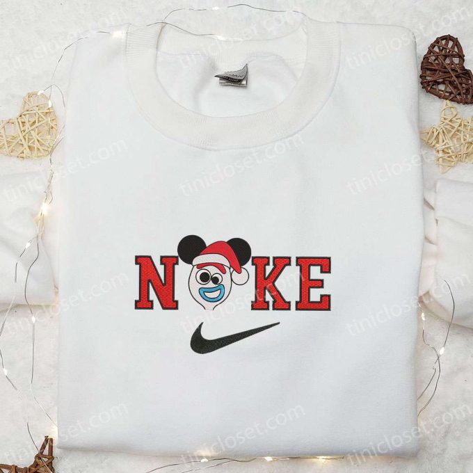Forky Mickey Disney Christmas x Nike Embroidered Sweatshirt: Cartoon Shirt Perfect Christmas Gift