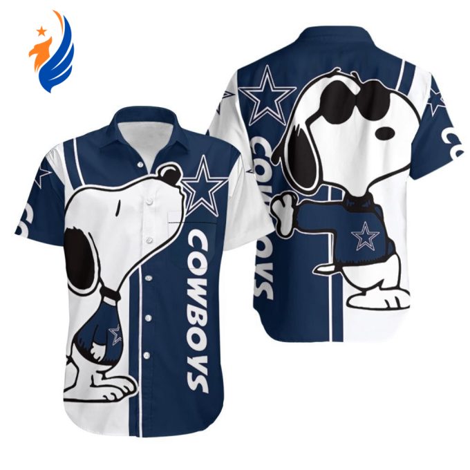 Cheerful Dallas Cowboys Snoopy 3D Hawaiian Shirt – Fun & Fabulous Team Apparel