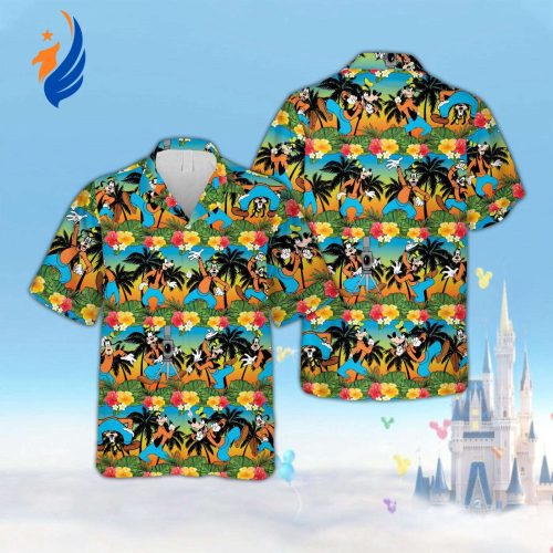 Disney Goofy Hawaiian Shirt: Fun Aloha Summer Party Button Down – Tropical Magical Kingdom Vacation Shirt