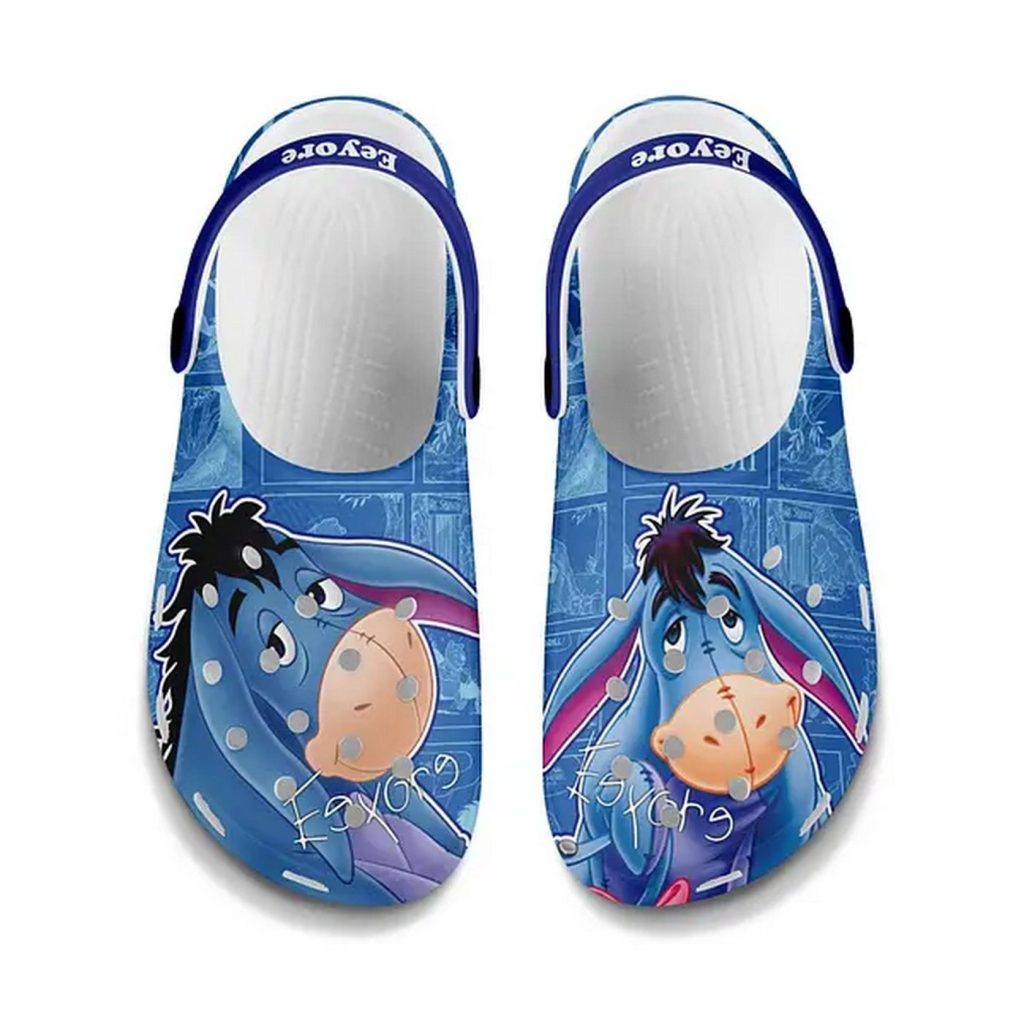 Funny Eeyore Winnie The Pooh Blue Clogs For Kids And Adutls Funny Eeyore Winnie The Pooh Blue Clogs For Kids And Adutls