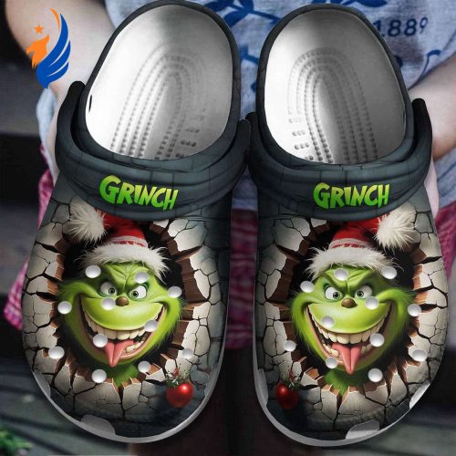 Funny Grinches Face Christmas Unisex Clogs For Kids And Adults