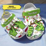 Funny Grinches Weed Christmas Lightweight Sandals White Clogs Funny Grinches Weed Christmas Lightweight Sandals White Clogs