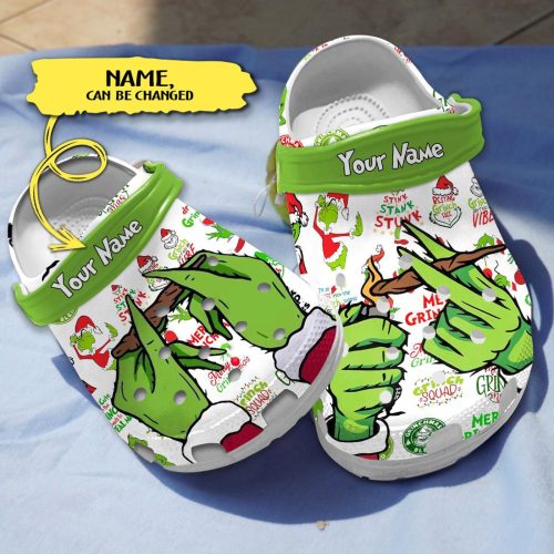 Funny Grinches Weed Christmas Lightweight Sandals White Clogs