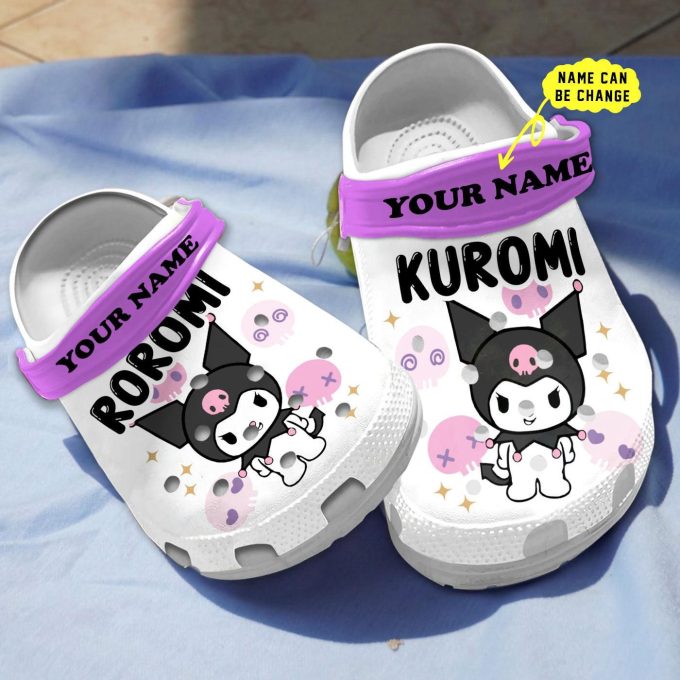 Funny Kuromi Hello Kitty Black Cartoon Clogs For Kids And Adults