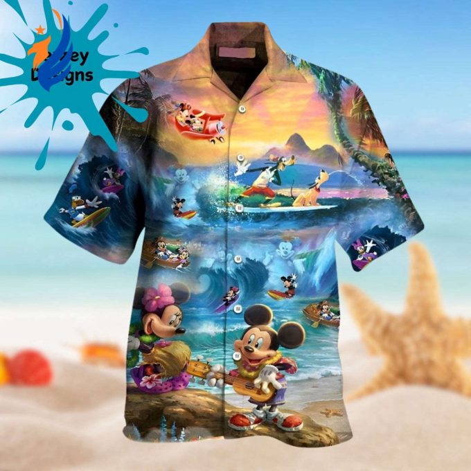 Fun Mickey and Friends Hawaiian Shirt: Tropical Summer Beach Gift for Men & Youth – Perfect for Parties Valentines & Birthdays!