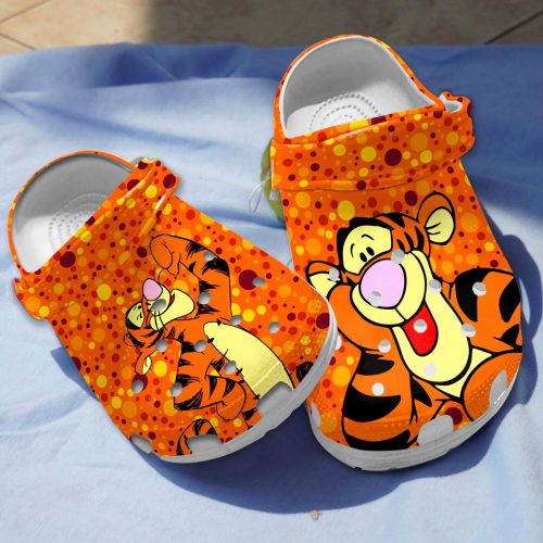 Funny Winnie The Pooh Tigger Orange Clogs For Kids And Adults