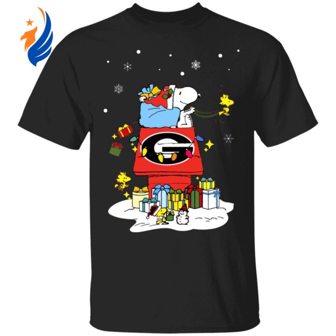 Spread Holiday Cheer with Georgia Bulldogs Santa Snoopy Christmas Shirt Spread Holiday Cheer with Georgia Bulldogs Santa Snoopy Christmas Shirt