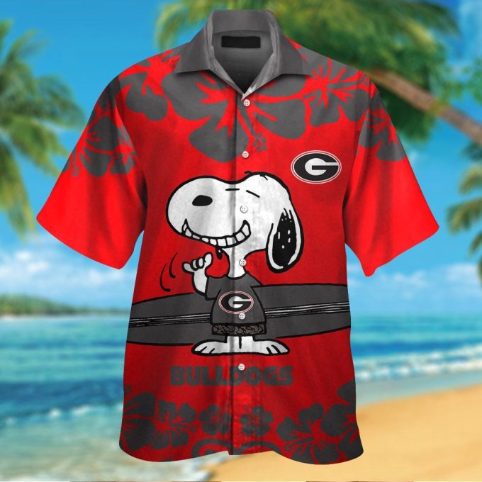 Georgia Bulldogs & Snoopy Hawaiian Shirt #3 – Stylish Sports Apparel for Bulldogs Fans