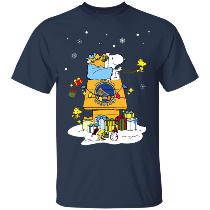 Golden State Warriors Santa Snoopy Christmas Shirt – Spread Holiday Cheer with Festive NBA Apparel