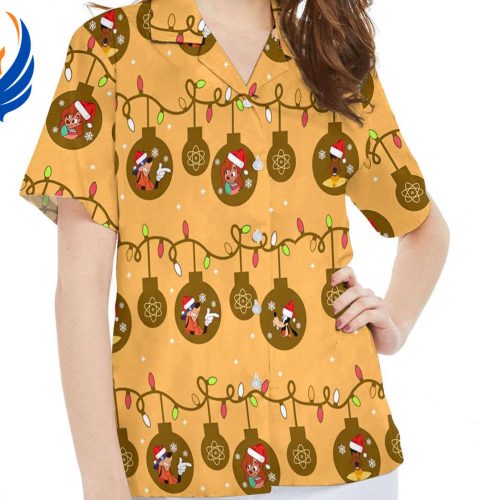 Goofy Max Goof Powerline Roxanne Disney Christmas Light Hawaiian Shirt: A Goofy Movie Christmas Hawaii Shirt for Mickey s Very Merry Christmas