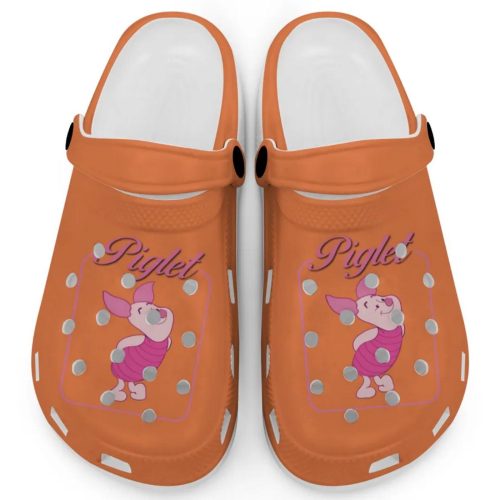 Graceful Piglet Winnie The Pooh Orange Clogs For Kids And Adults Fast Shipping