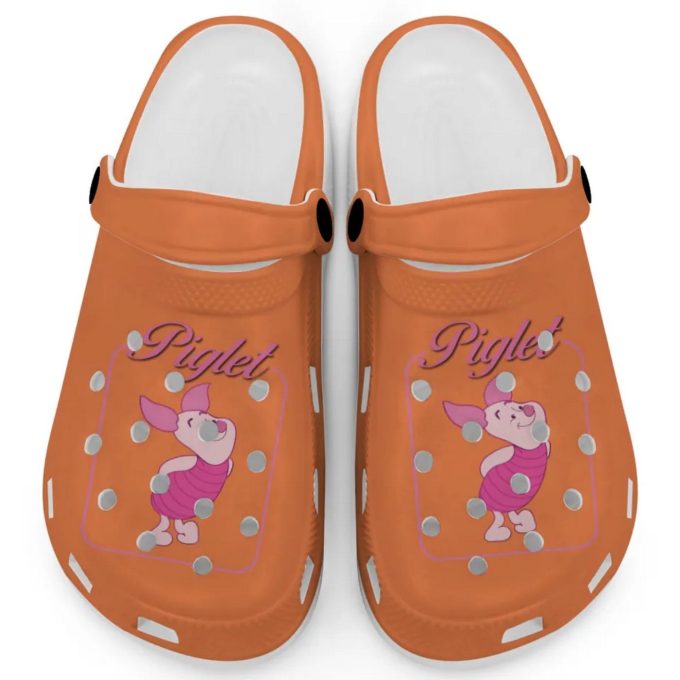 Graceful Piglet Winnie The Pooh Orange Clogs For Kids And Adults Fast Shipping