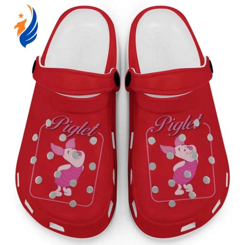 Graceful Piglet Winnie The Pooh Red Clogs For Kids And Adults